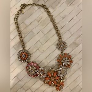 JCrew Coral Flower Lattice Necklace